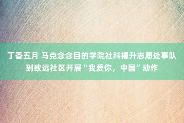 丁香五月 马克念念目的学院社科擢升志愿处事队到致远社区开展“我爱你，中国”动作