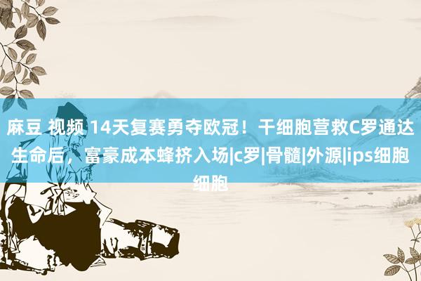 麻豆 视频 14天复赛勇夺欧冠！干细胞营救C罗通达生命后，富豪成本蜂挤入场|c罗|骨髓|外源|ips细胞