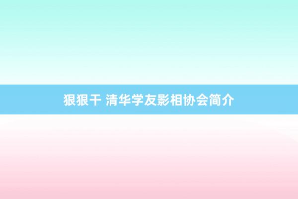 狠狠干 清华学友影相协会简介