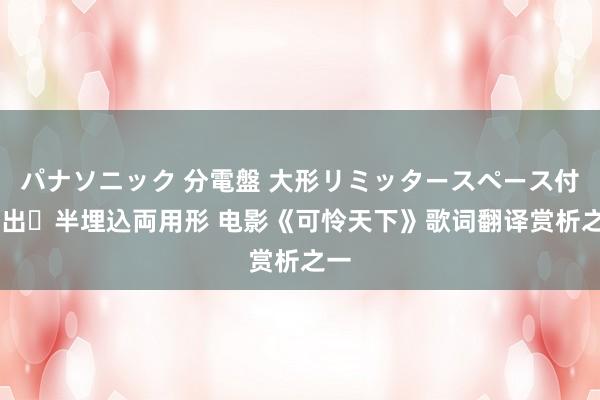 パナソニック 分電盤 大形リミッタースペース付 露出・半埋込両用形 电影《可怜天下》歌词翻译赏析之一