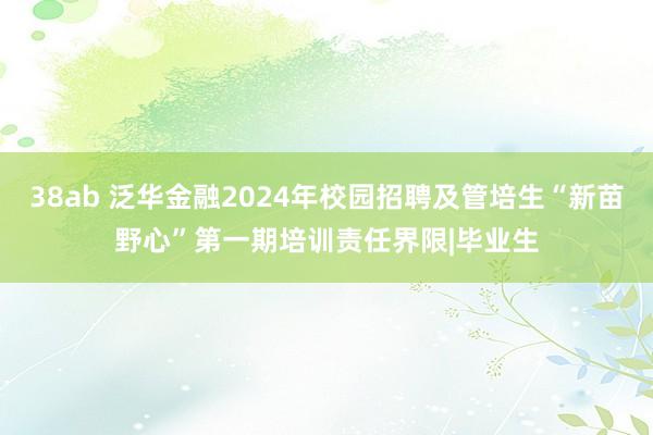 38ab 泛华金融2024年校园招聘及管培生“新苗野心”第一期培训责任界限|毕业生