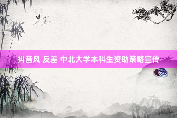 抖音风 反差 中北大学本科生资助策略宣传