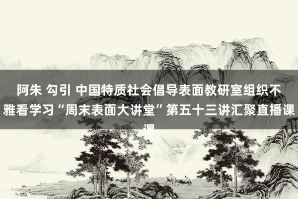 阿朱 勾引 中国特质社会倡导表面教研室组织不雅看学习“周末表面大讲堂”第五十三讲汇聚直播课