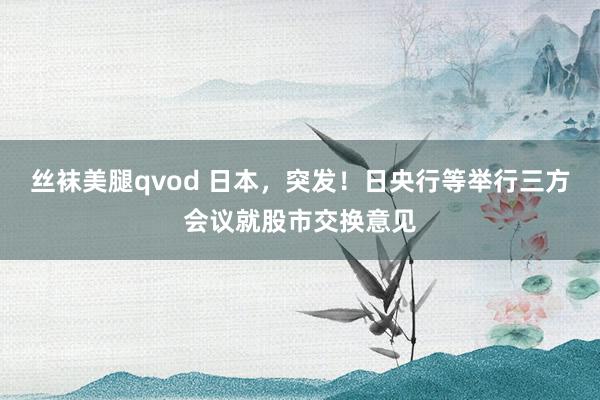 丝袜美腿qvod 日本，突发！日央行等举行三方会议就股市交换意见