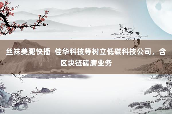 丝袜美腿快播  佳华科技等树立低碳科技公司，含区块链磋磨业务