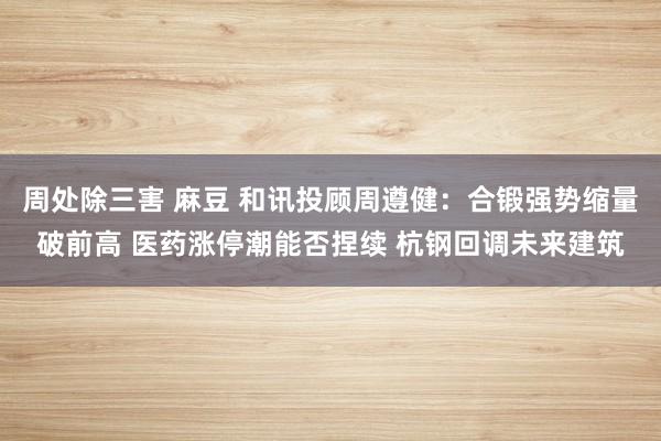 周处除三害 麻豆 和讯投顾周遵健：合锻强势缩量破前高 医药涨停潮能否捏续 杭钢回调未来建筑