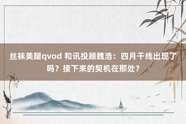 丝袜美腿qvod 和讯投顾魏浩：四月干线出现了吗？接下来的契机在那处？